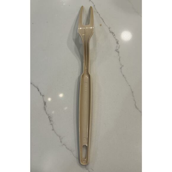 Vintage EKCO Beige Nylon 11” Meat Serving Carving Fork Made in USA Kitchen Tool - Picture 3 of 7